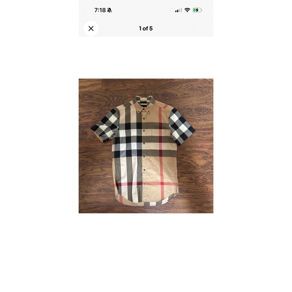 Authentic Burberry Brit Mens Shirt Sz Small Classic Nova Check Plaid Button Down